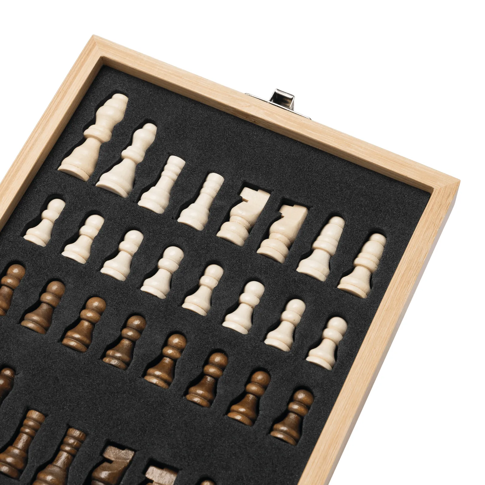 BAMBOO CHESS - Weinset mit Schachspiel braun, braun – Bild 5