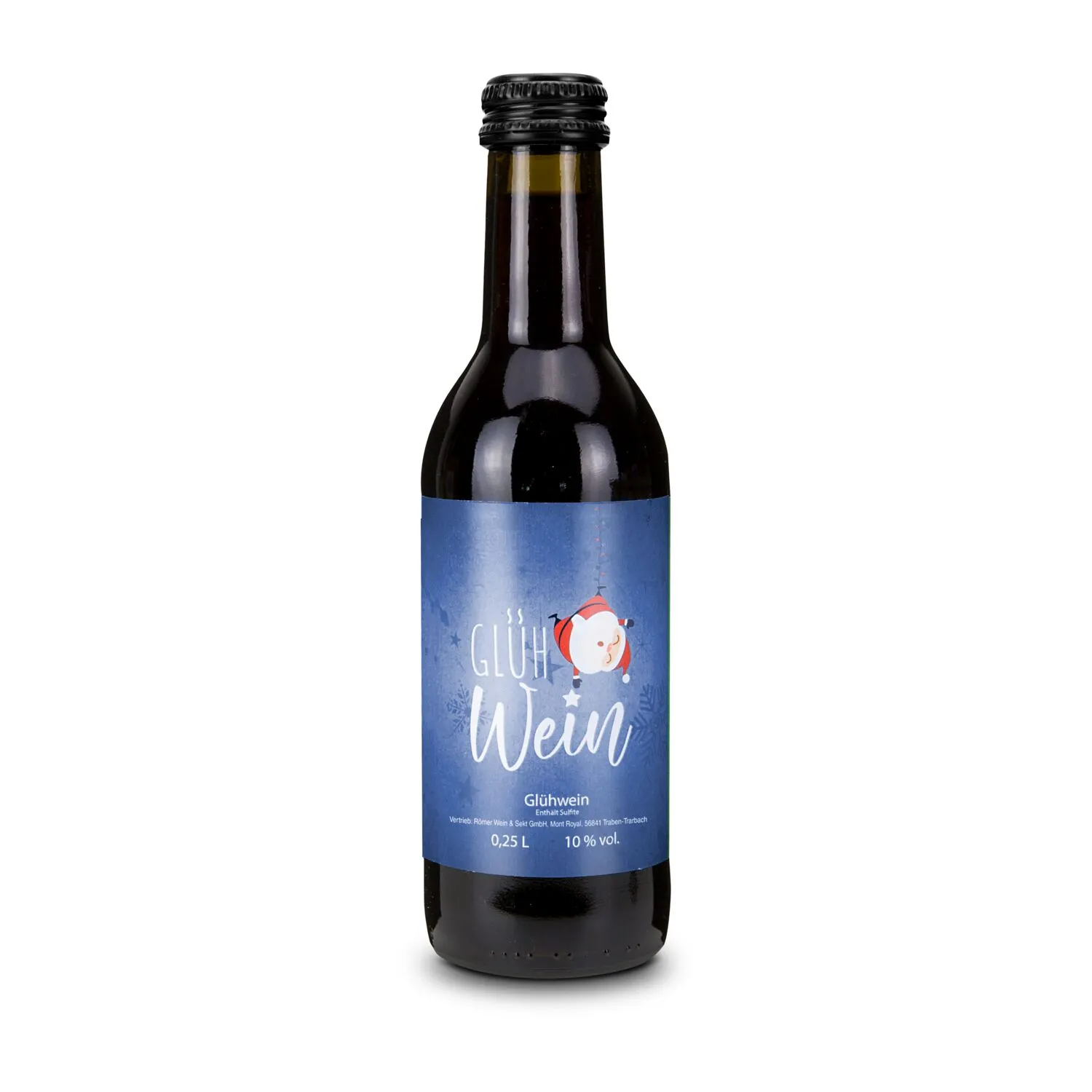 Glühwein - Flasche olivgrün, Schraubverschluss schwarz, 0,25 l, schwarz – Bild 3