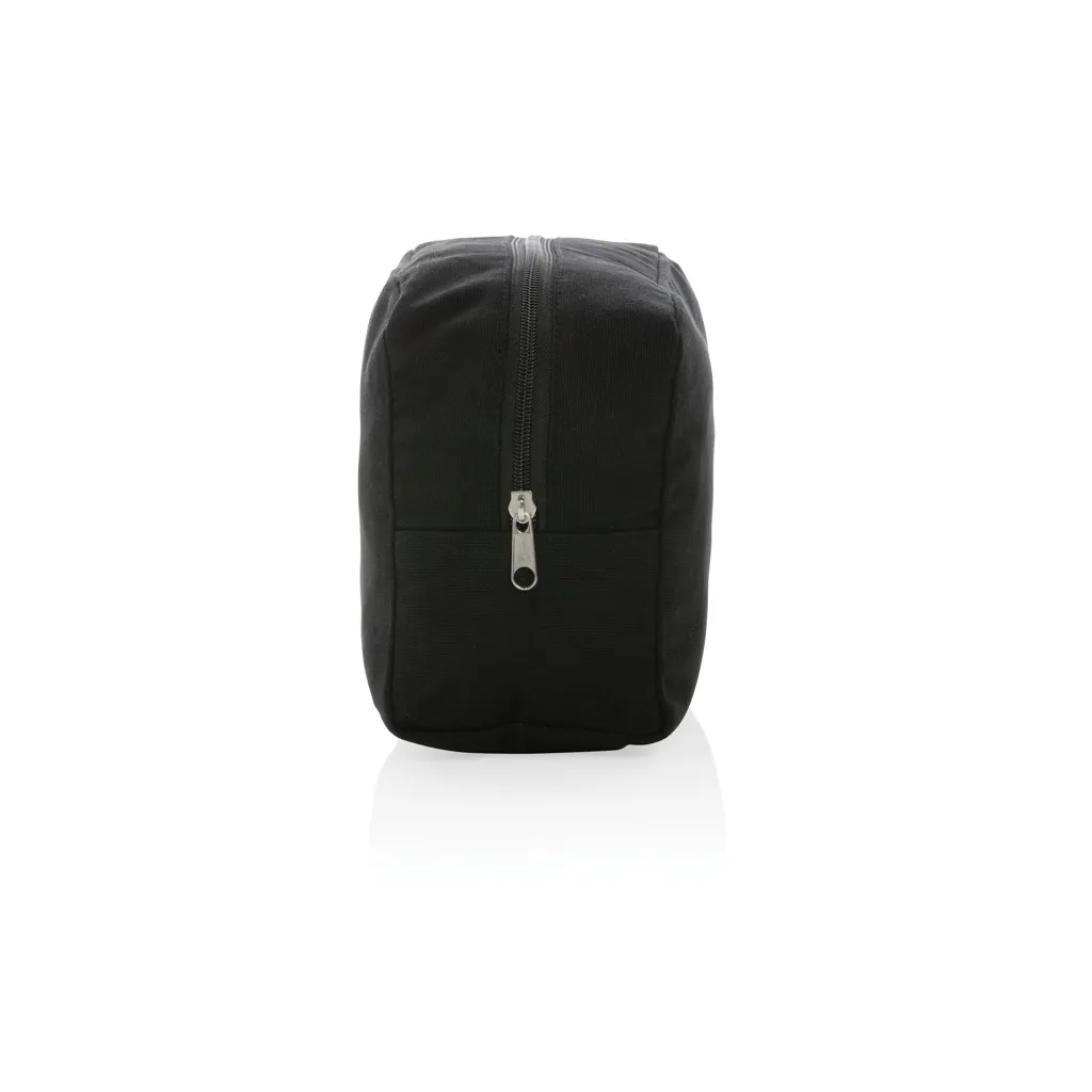 Impact Aware™ 285g/m² Kosmetiktasche aus ungefärbtem Canvas, schwarz – Bild 4