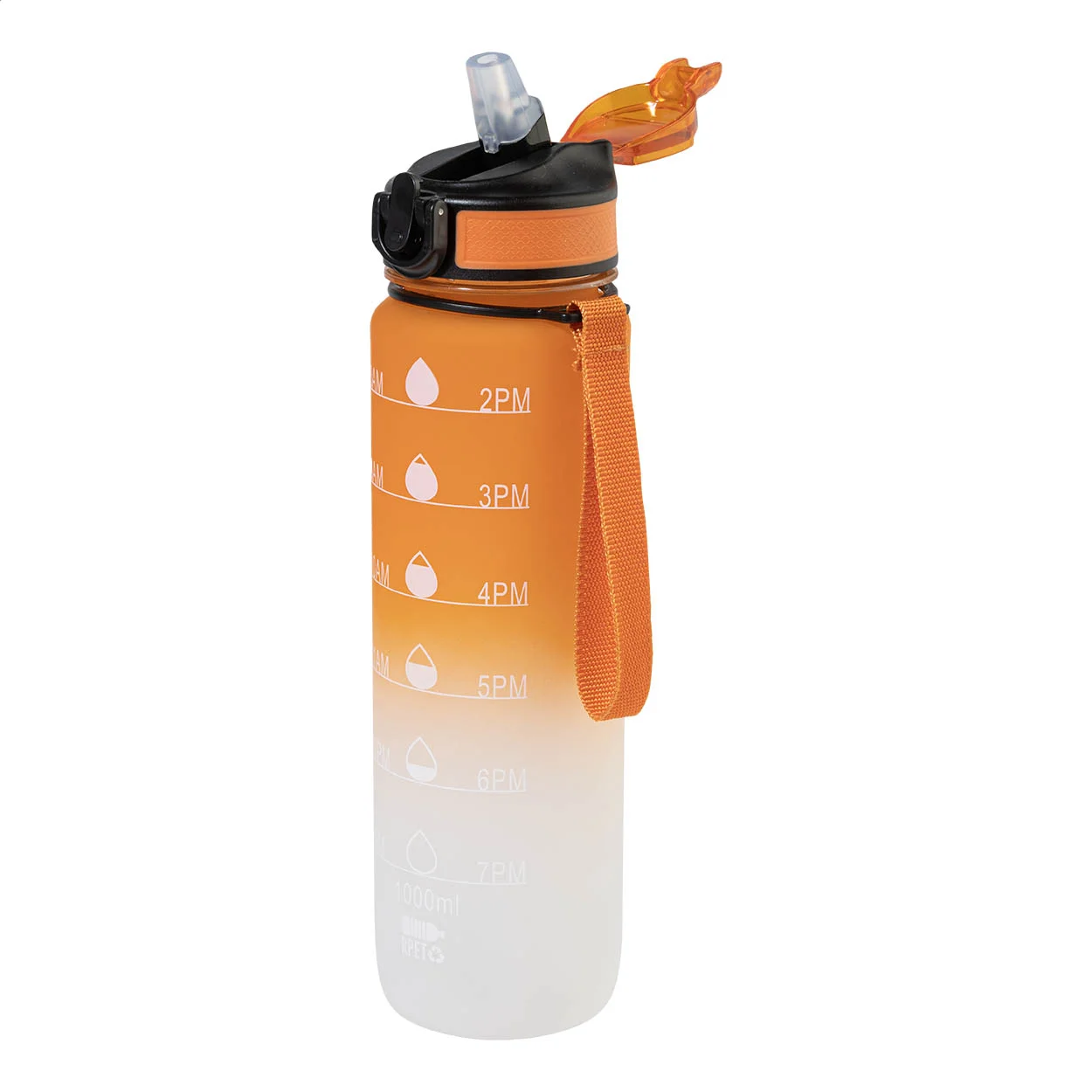 RPET Flasche mit Motivationsanzeige Sipgrade, orange – Bild 3