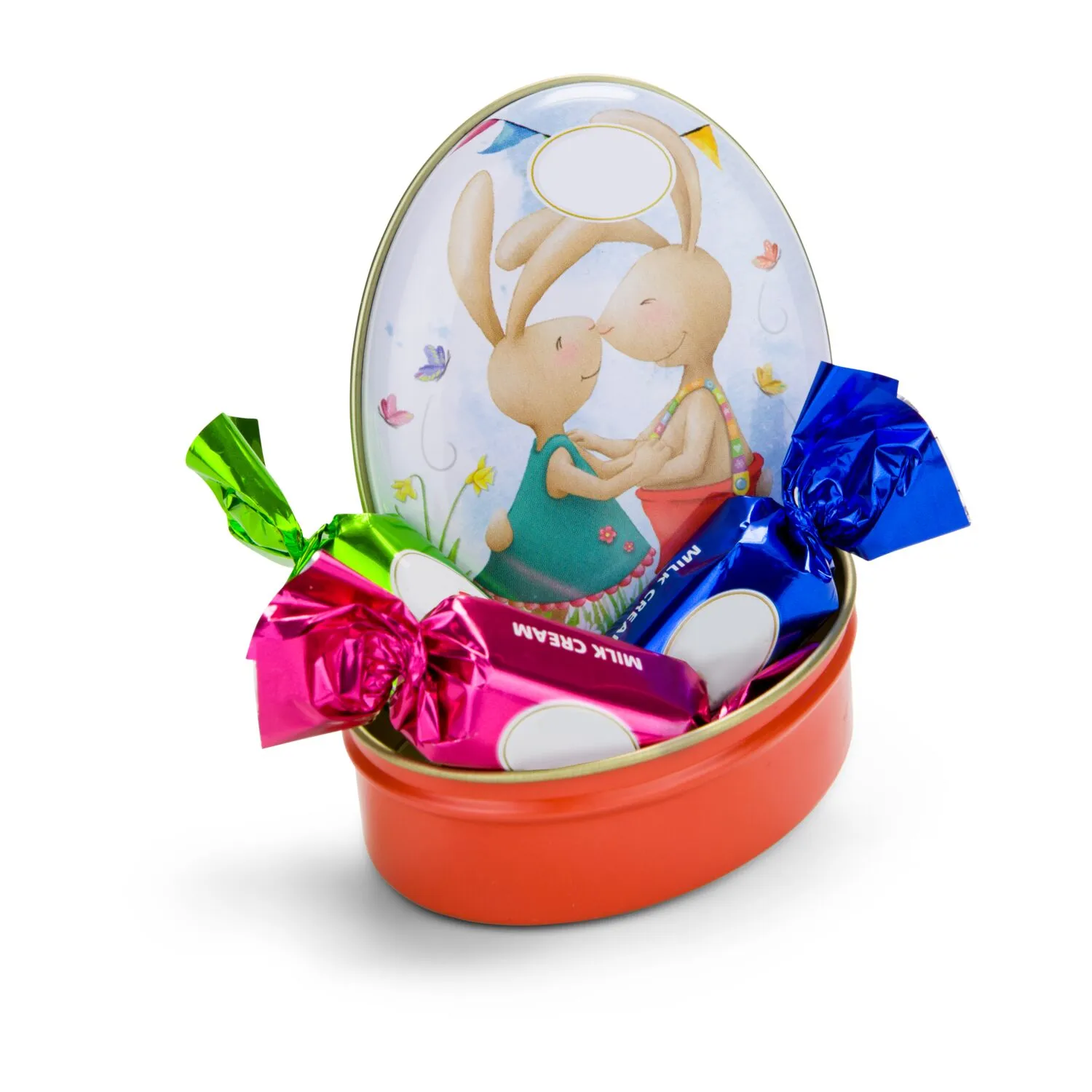 Geschenkartikel / Präsentartikel: Schokoladendose Osterhase, rot – Bild 3