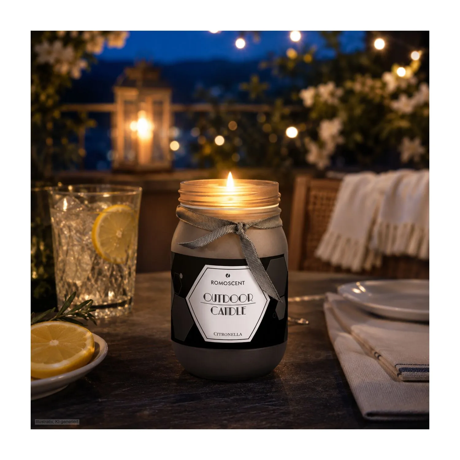 ROMOSCENT® Aromakerze Outdoor, anthrazit – Bild 5
