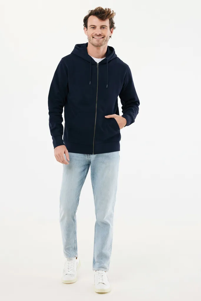 IQONIQ Abisko Zip-Kapuzenpullover aus recycelter Baumwolle, navy blau – Bild 7