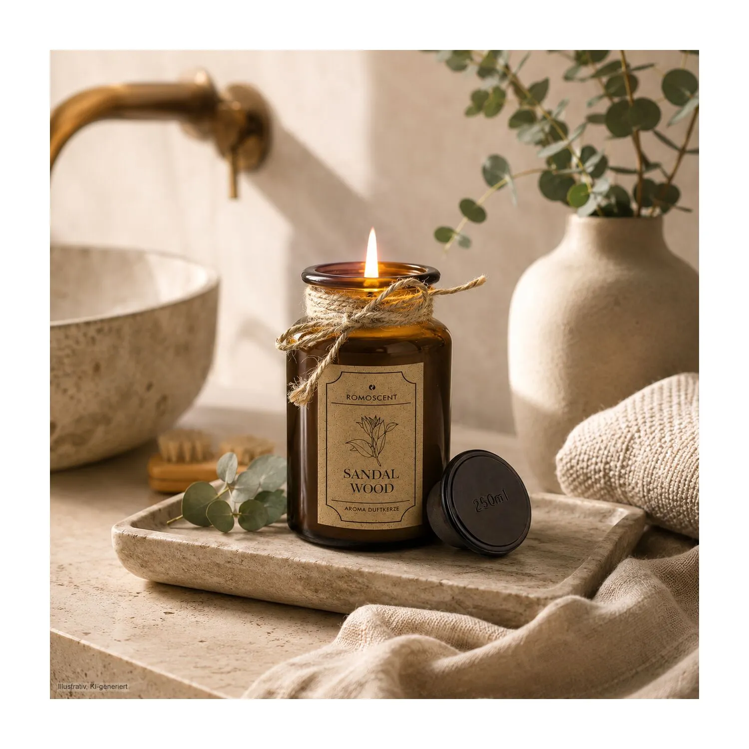 ROMOSCENT® Aromakerze Apothekerflasche, braun – Bild 8