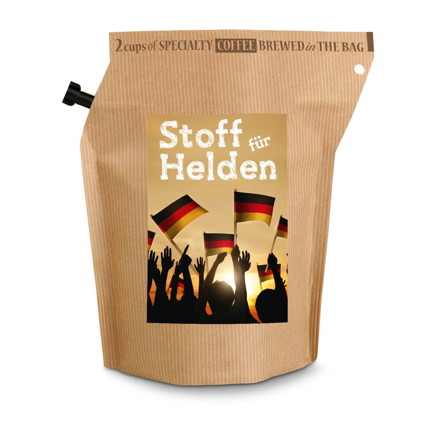 Geschenkartikel / Präsentartikel: Deutschland FAN-Kaffee, wiederverwendbarer Brühbeutel, braun – Bild 2
