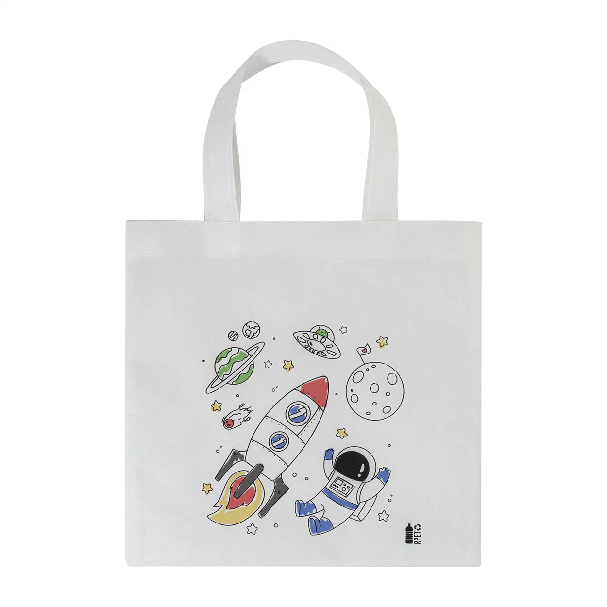 RPET Tasche zum Bemalen Spacolo, weiß – Bild 5