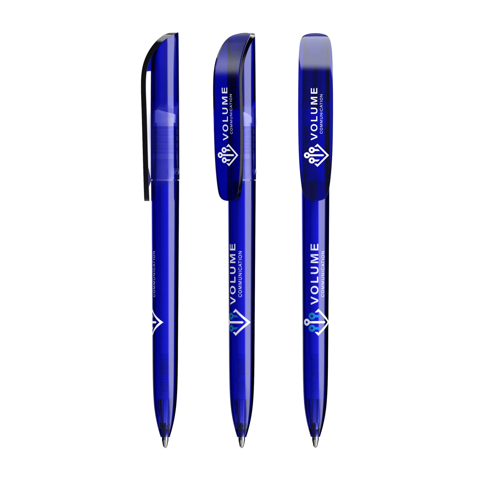 BIC® Super Clip ballpen, Transparentes Dunkelblau – Bild 2
