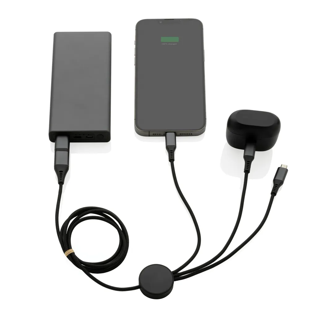 Terra 60W 120cm 6-in-1-Kabel aus RCS recyceltem Aluminium, grau – Bild 2