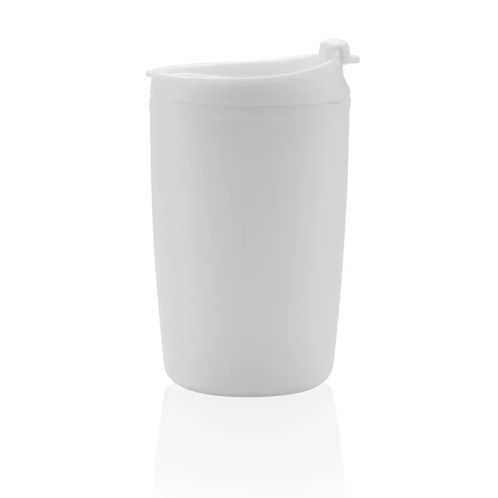 GRS recycelter PP-Becher mit Flip-Deckel, weiß – Bild 3