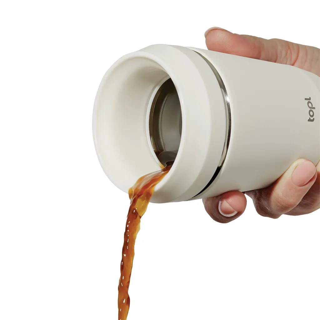 Topl-Trinkbecher aus rec. Stahl mit 360-Grad-Deckel 236ml, weiß – Bild 3