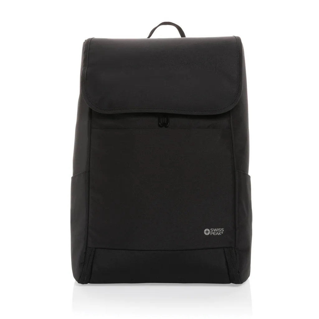 Swiss Peak Fern AWARE™ RPET 15,6" Rucksack mit Allover-Zip, schwarz – Bild 3