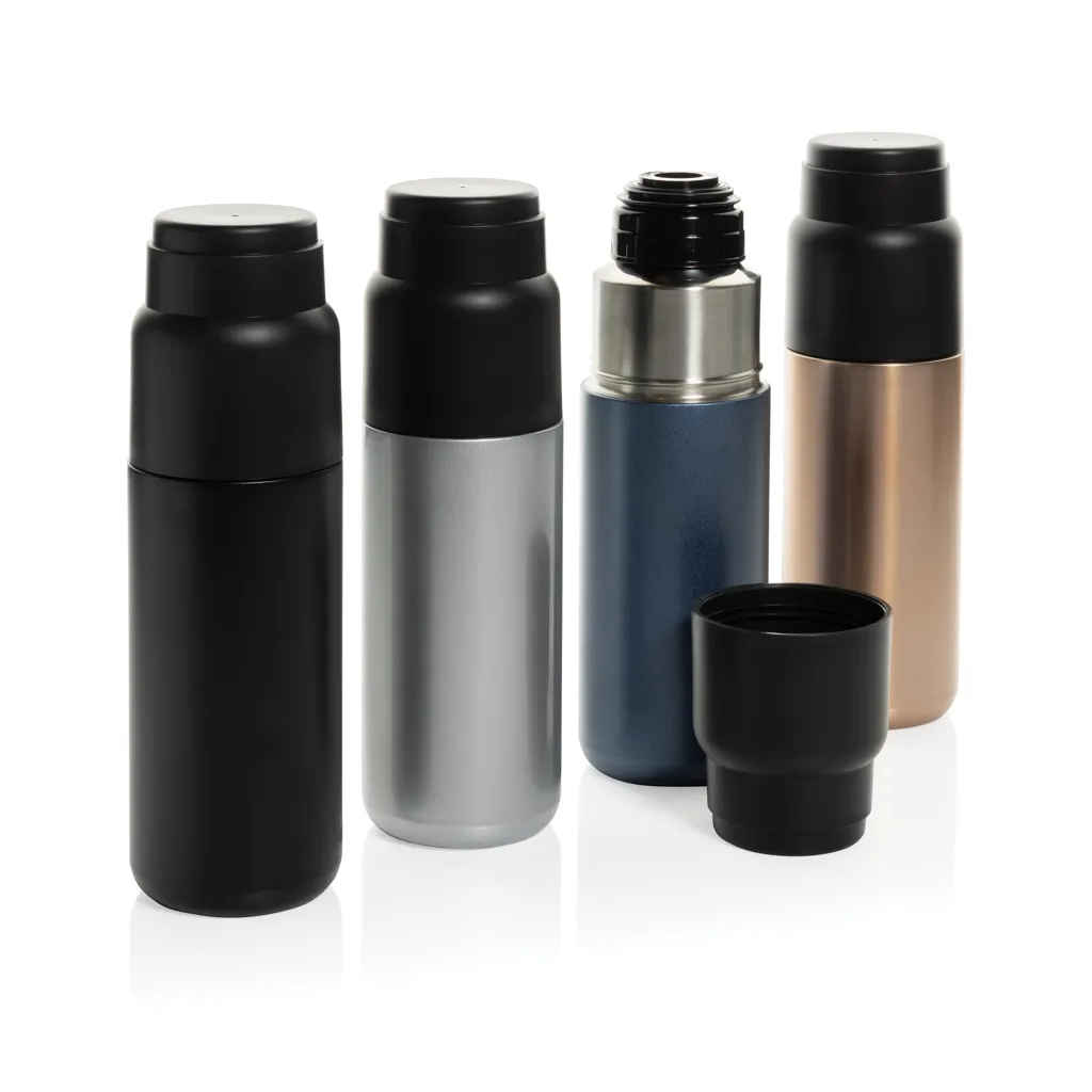 Thermocup RCS – recycelte Thermosflasche mit Becher, 500ml, schwarz – Bild 5