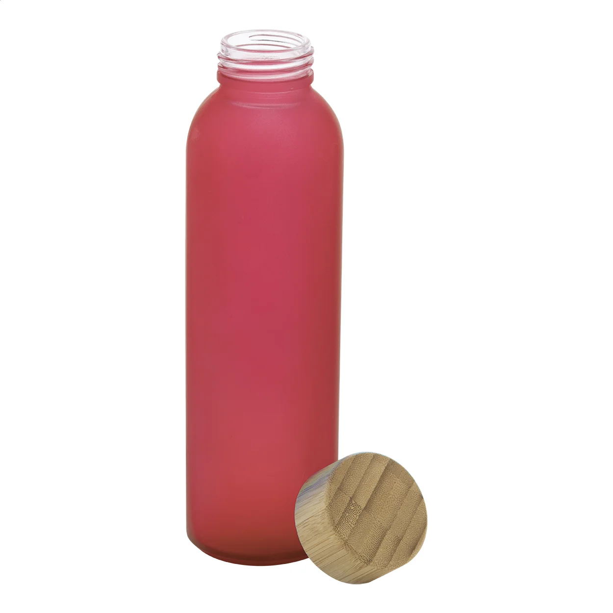 Glas-Trinkflasche Cloody, rot – Bild 2