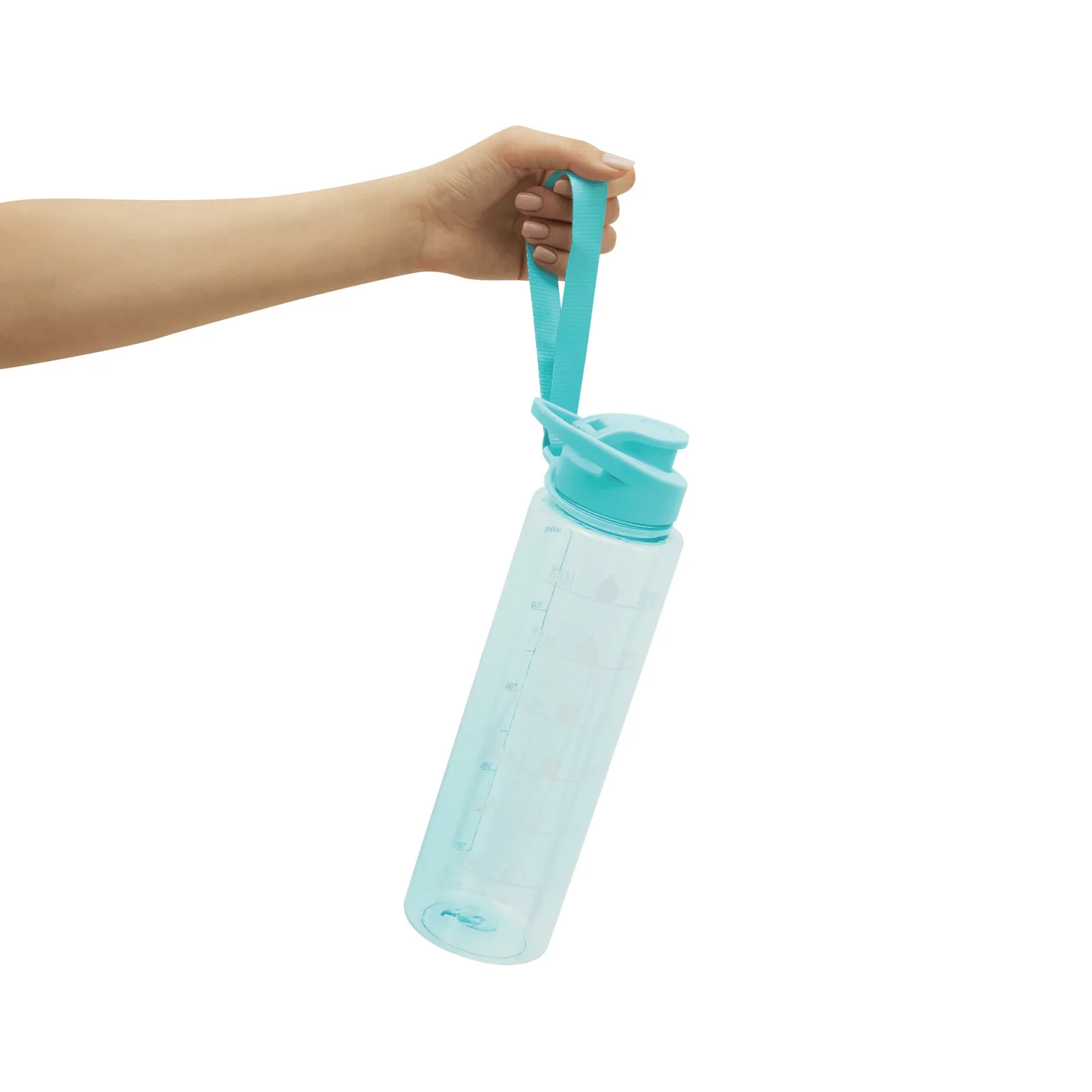 AQUA LEVEL - Sport-Trinkflasche, hellblau – Bild 9