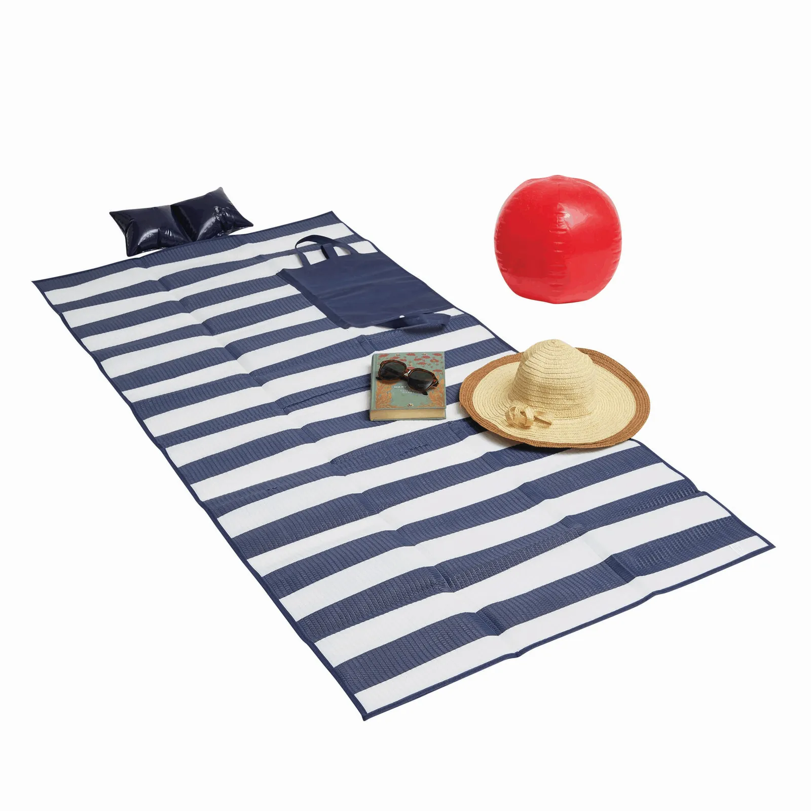 MARINA - Maritime Strandmatte blau, weiß, blau, weiß – Bild 7