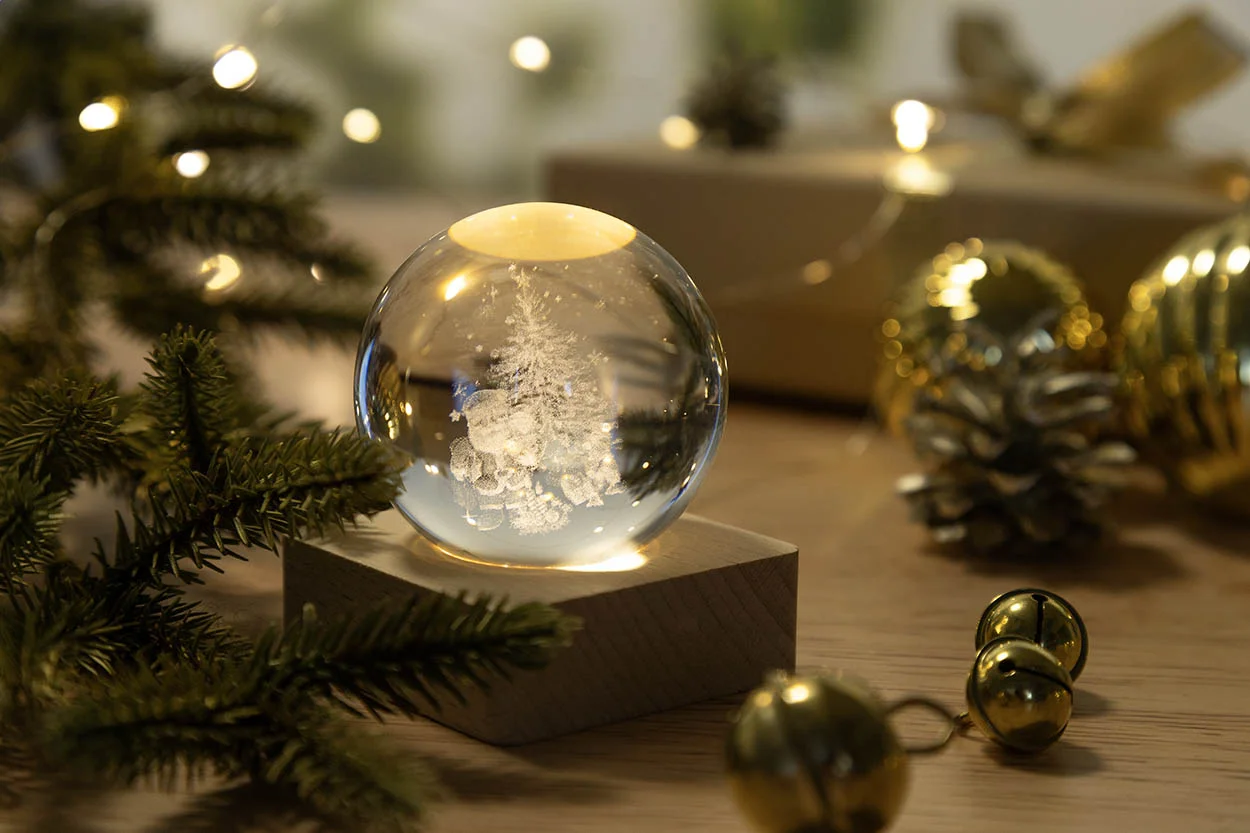 Leuchtkugel Borealis mit Weihnachtsmotiv, transparent, natur – Bild 9