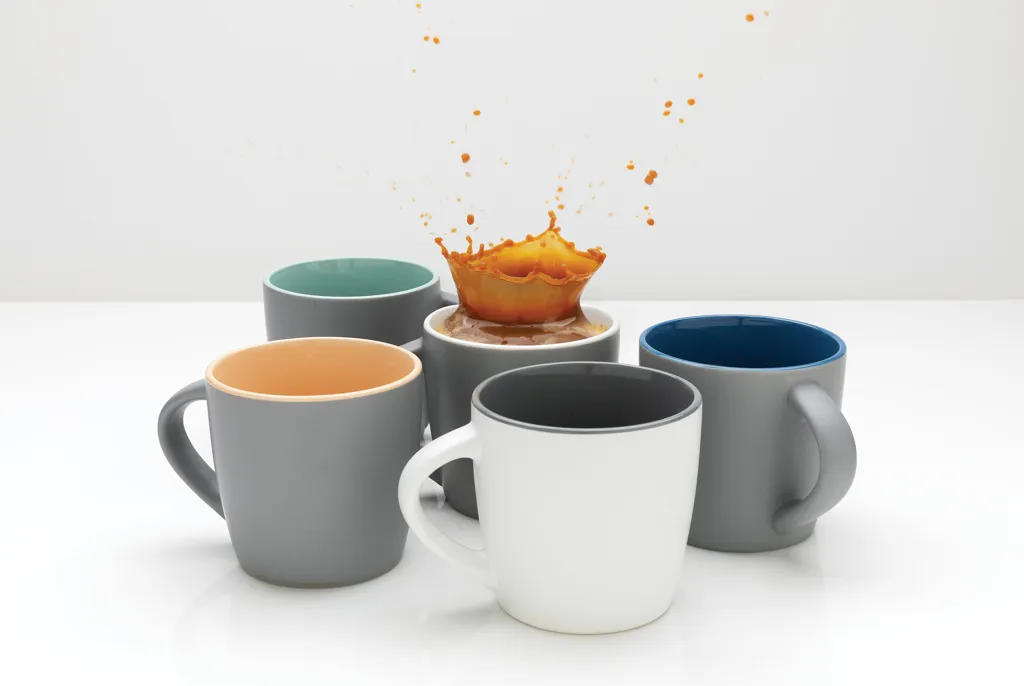 Keramiktasse innen coloriert, 300ml, braun – Bild 3
