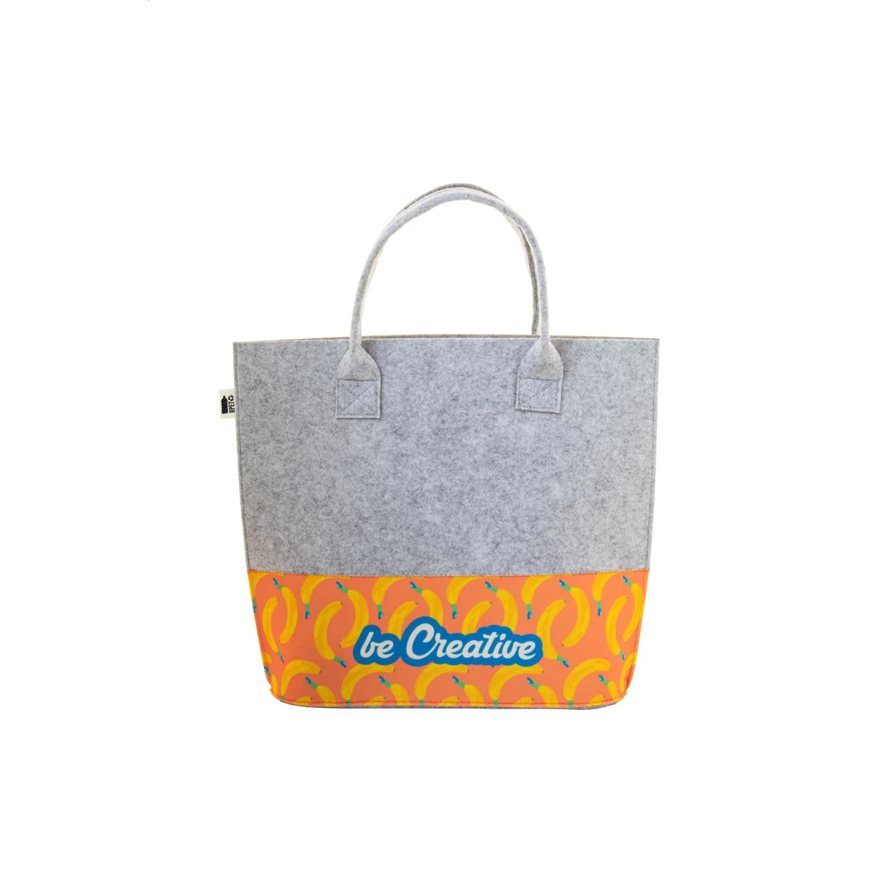 individuelle RPET Einkaufstasche CreaFelt Shop C, weiß, grau – Bild 6
