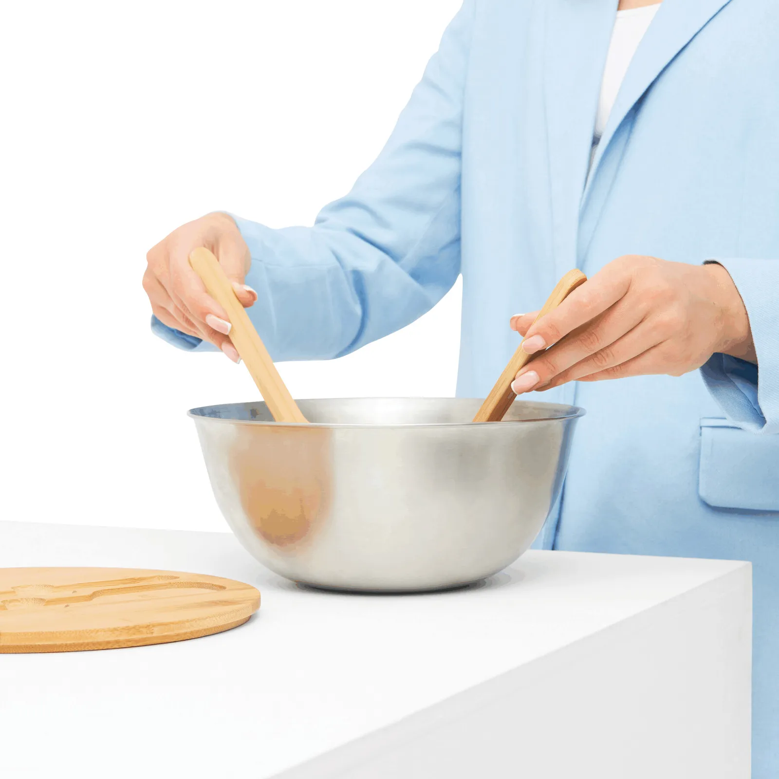 EAT HEALTHY - Salatschüssel braun, silber, braun, silber – Bild 9