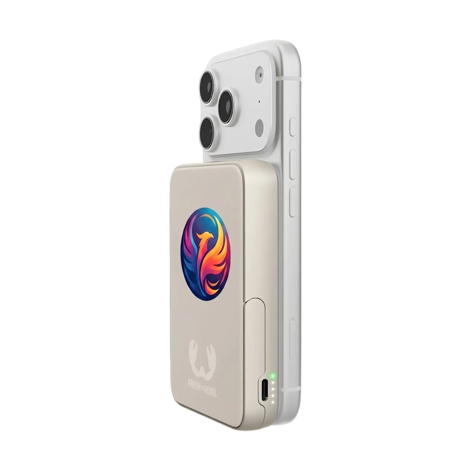 Fresh 'n Rebel Magnetische kabellose Powerbank 10000 mAh, Seidensand – Bild 2