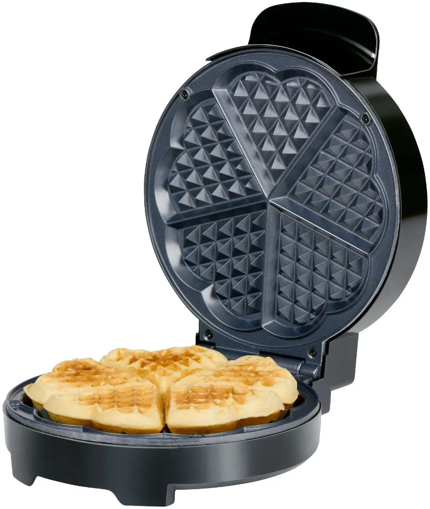 ALPINA Herzwaffeleisen 1000W, Schwarz – Bild 2
