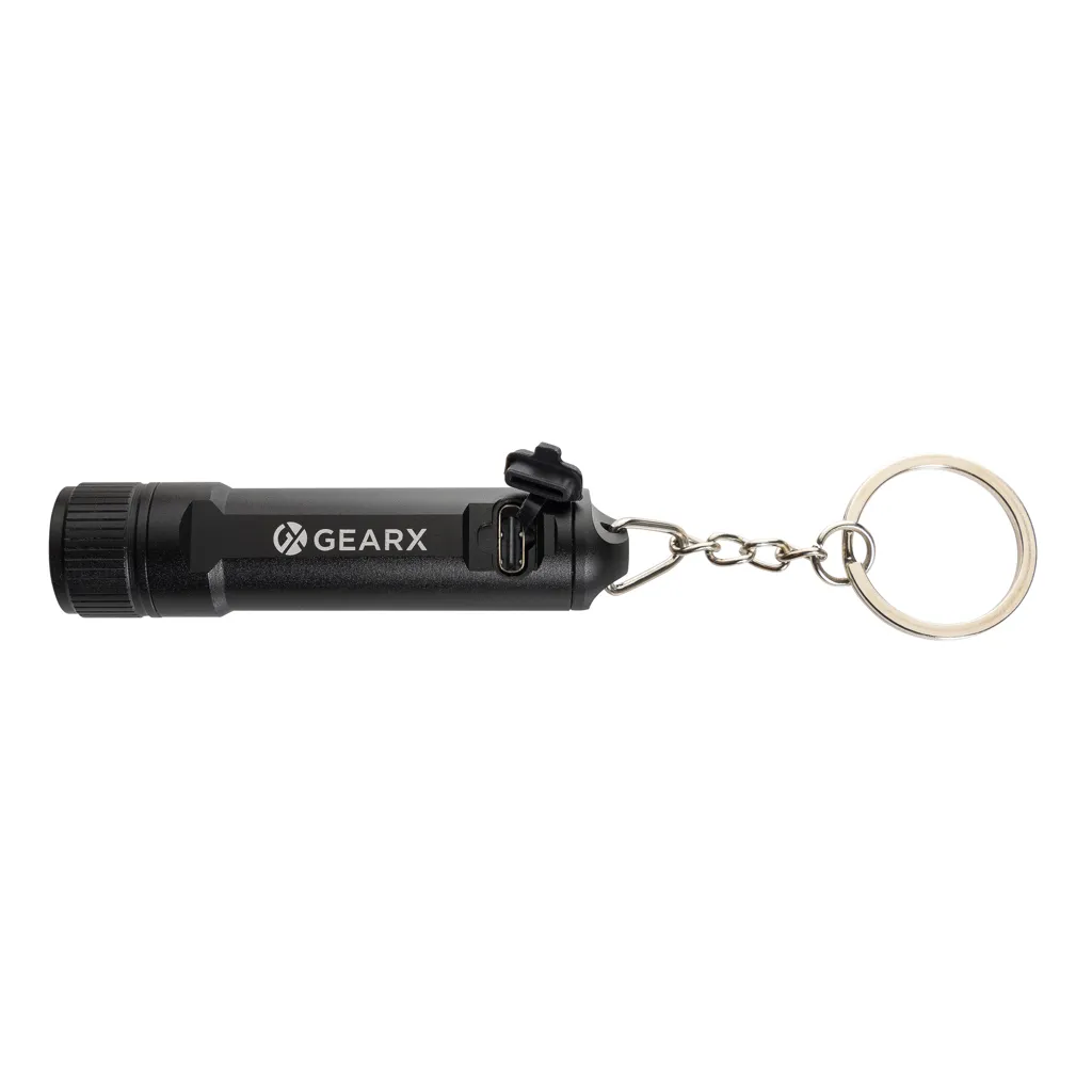 Gear X wiederaufladbare ultrahelle Key-Chain Taschenlampe, schwarz – Bild 3