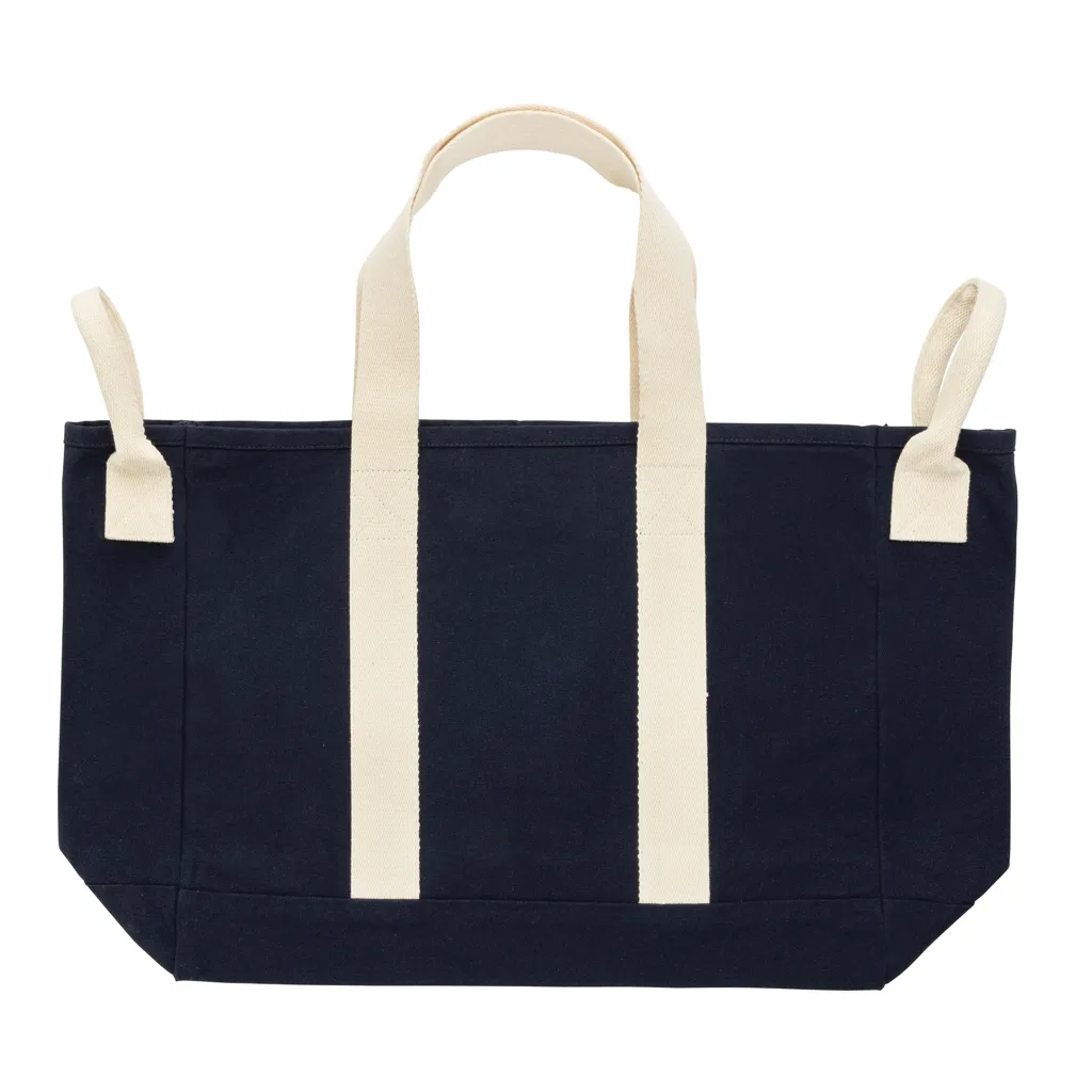 BEAU AWARE™ Strandtasche aus 400gr/m² recyceltem Canvas, navy blau – Bild 2