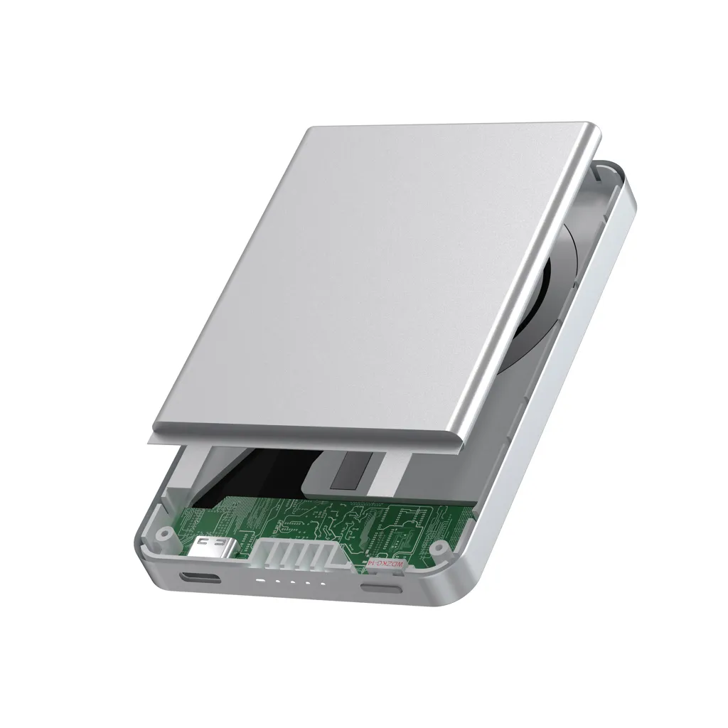 Urban Vitamin Marin 5.000mAh magnet. 15W Wireless Powerbank, silber – Bild 9