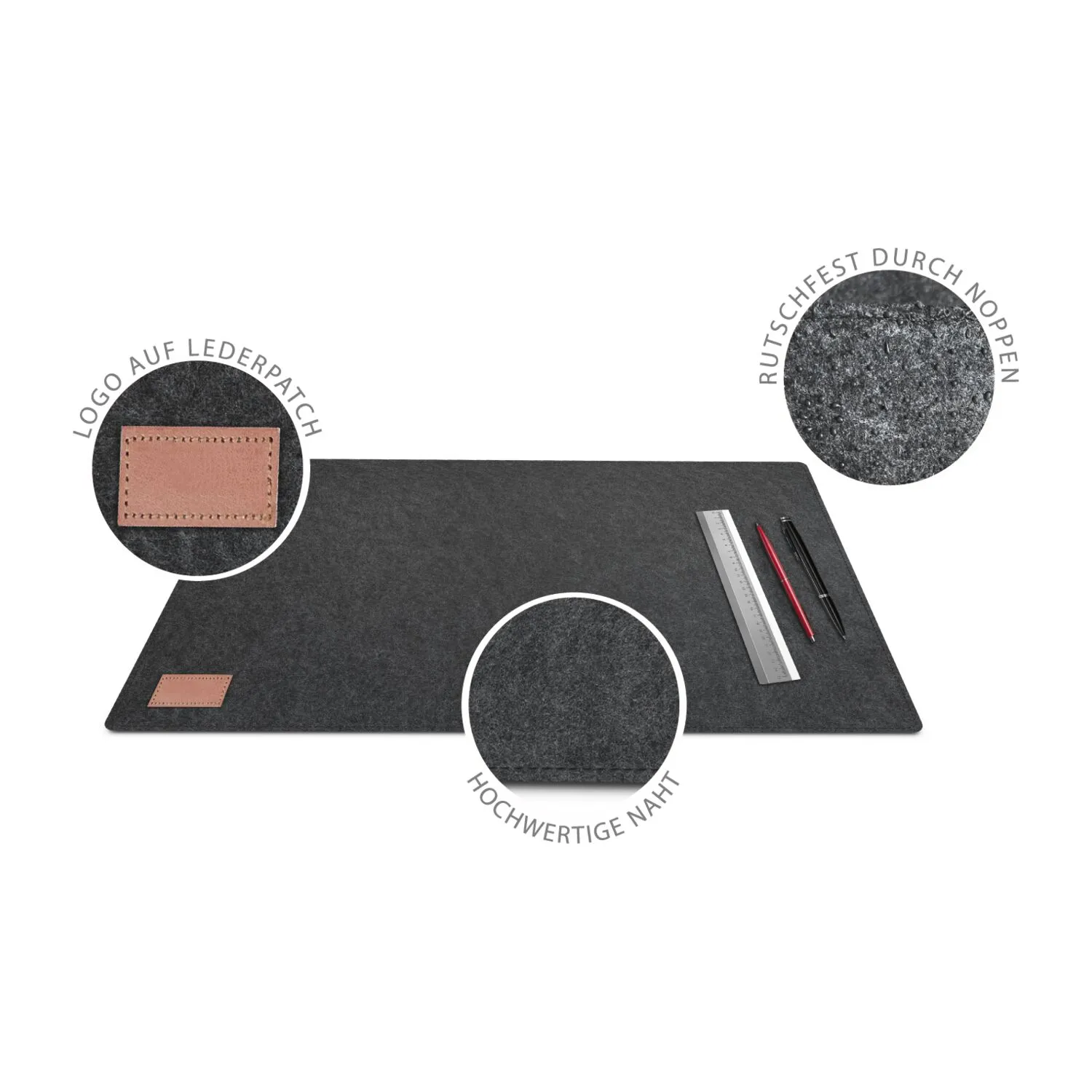 ROMINOX® Vegane Filzunterlage // Plana, grau – Bild 4