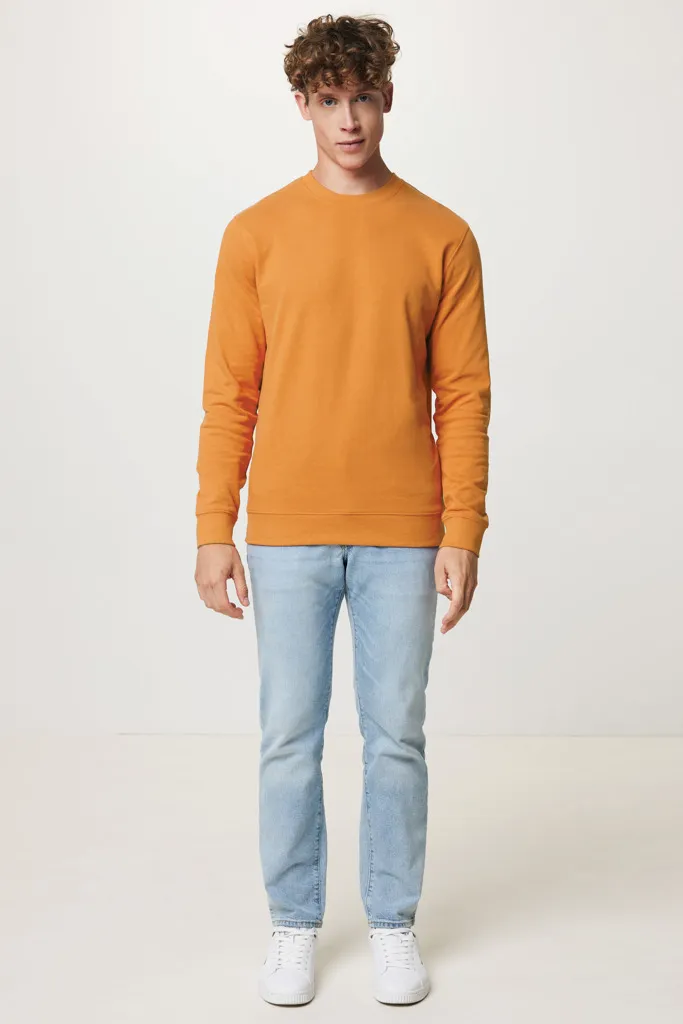 IQONIQ Zion Rundhals-Sweater aus recycelter Baumwolle, sundial orange – Bild 6