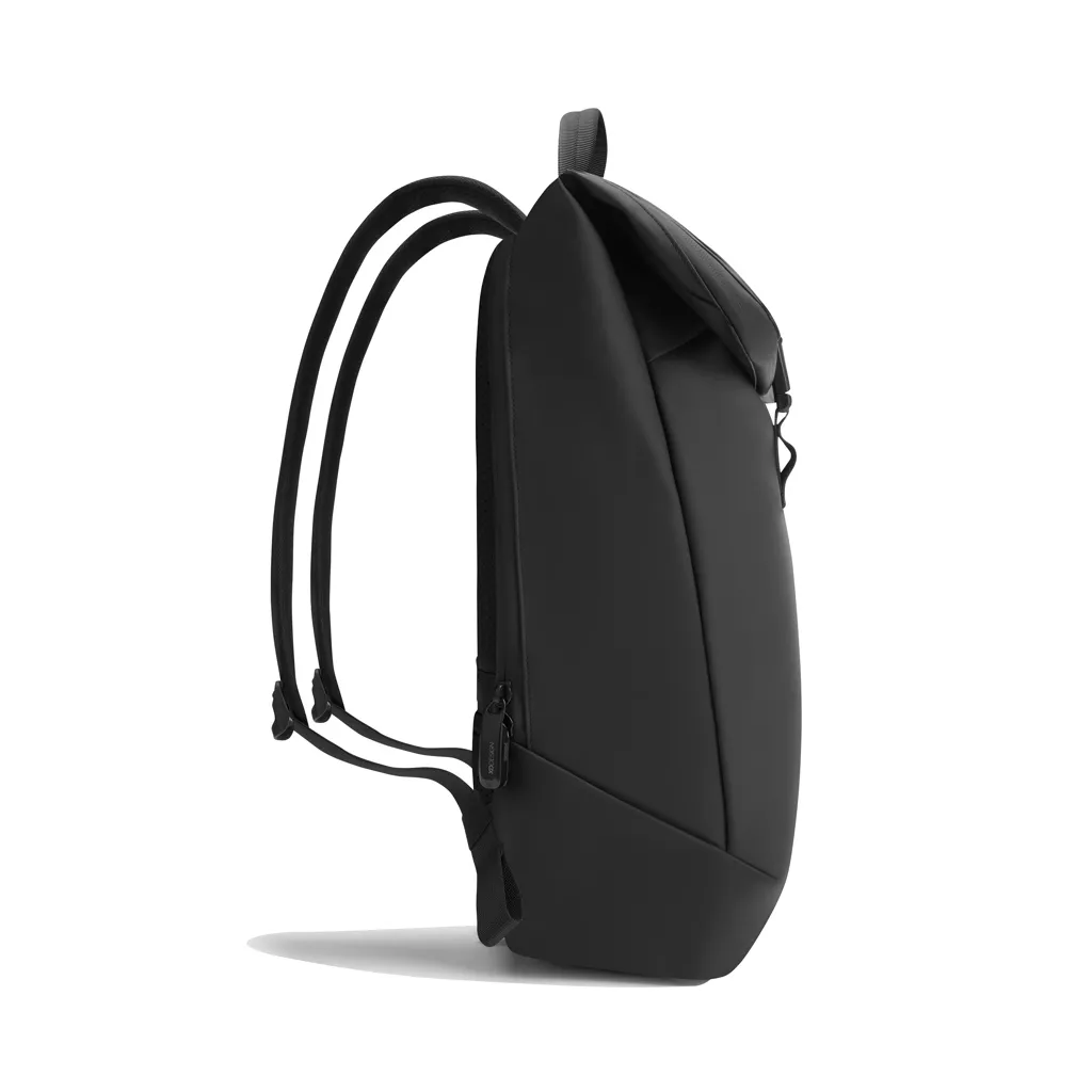 Urban wasserabweisender Flap-Top Rucksack, schwarz – Bild 12