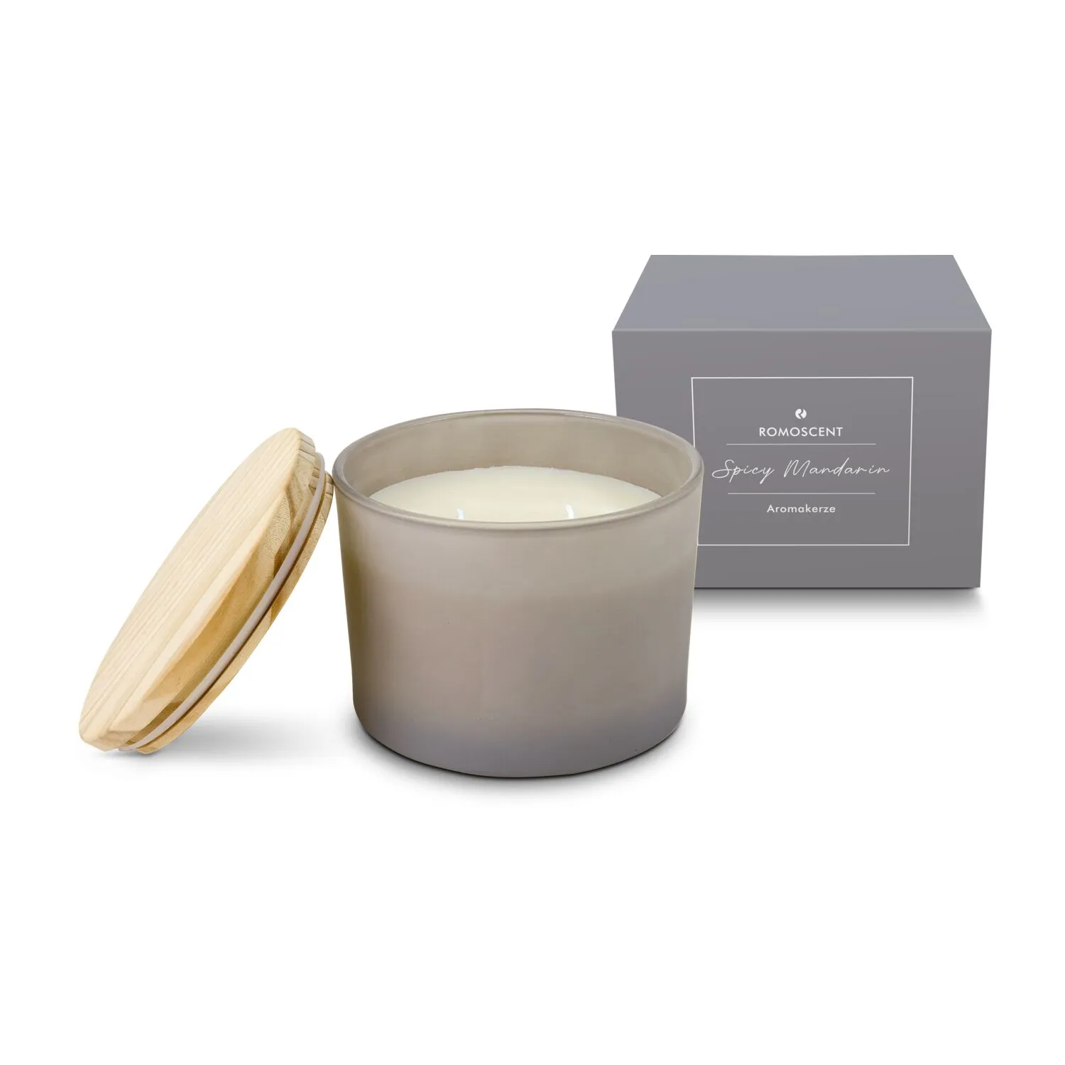 ROMOSCENT® Aromakerze Spicy Mandarin, grau – Bild 3