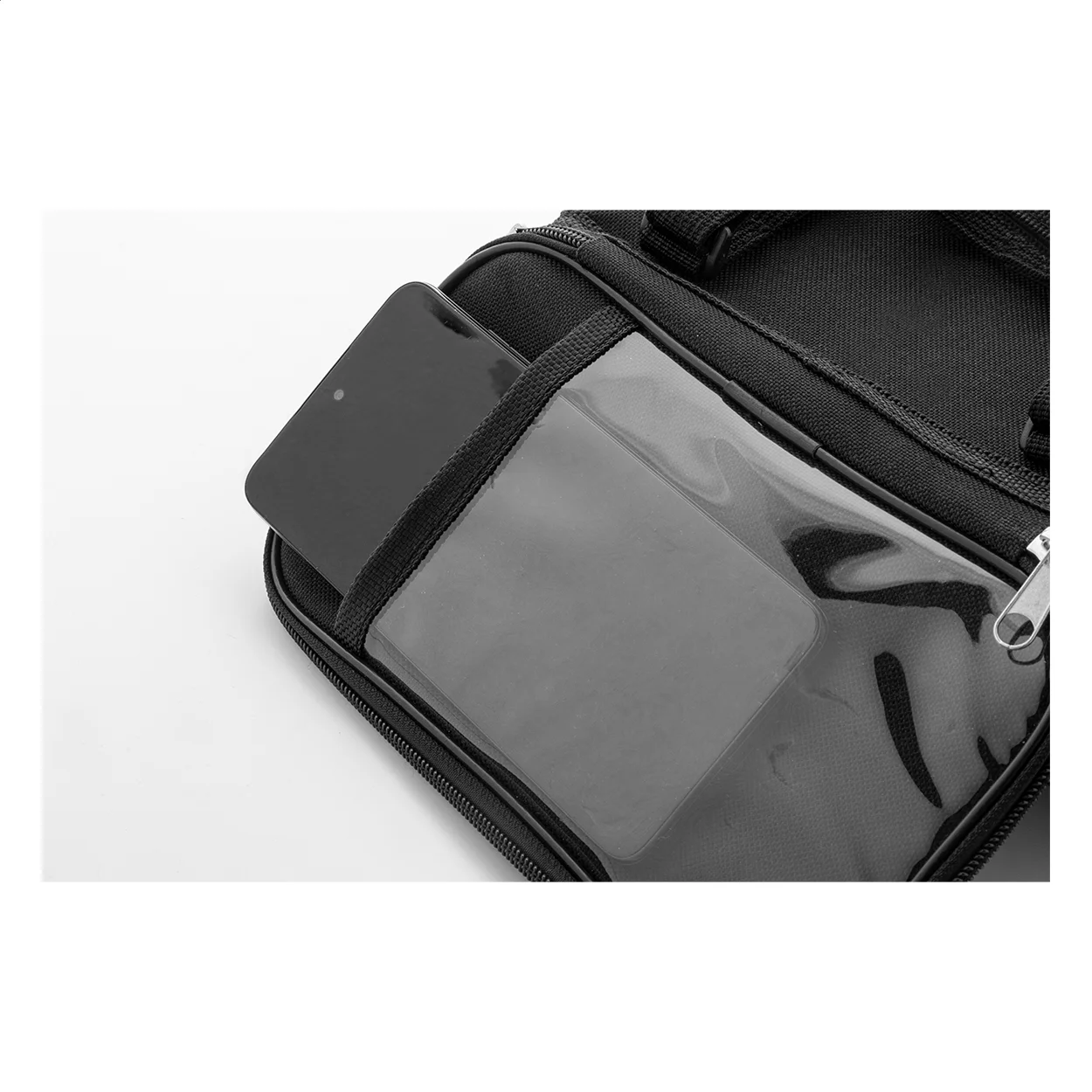 RPET-Fahrrad-Handyhaltertasche Velofon Plus, schwarz – Bild 7