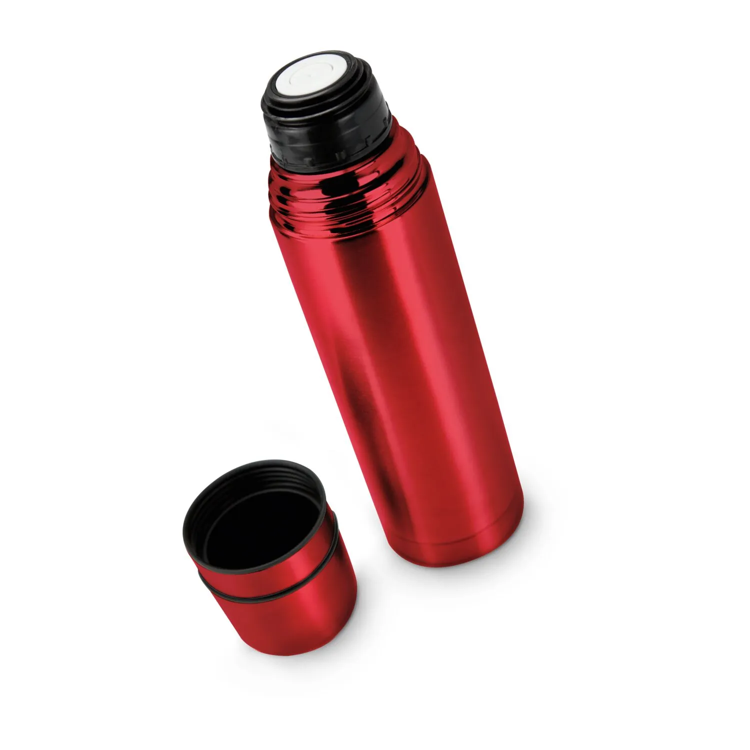 ROMINOX® Isolierkanne // Cup in Cup - mit 2 Deckeln - Rot, rot – Bild 2