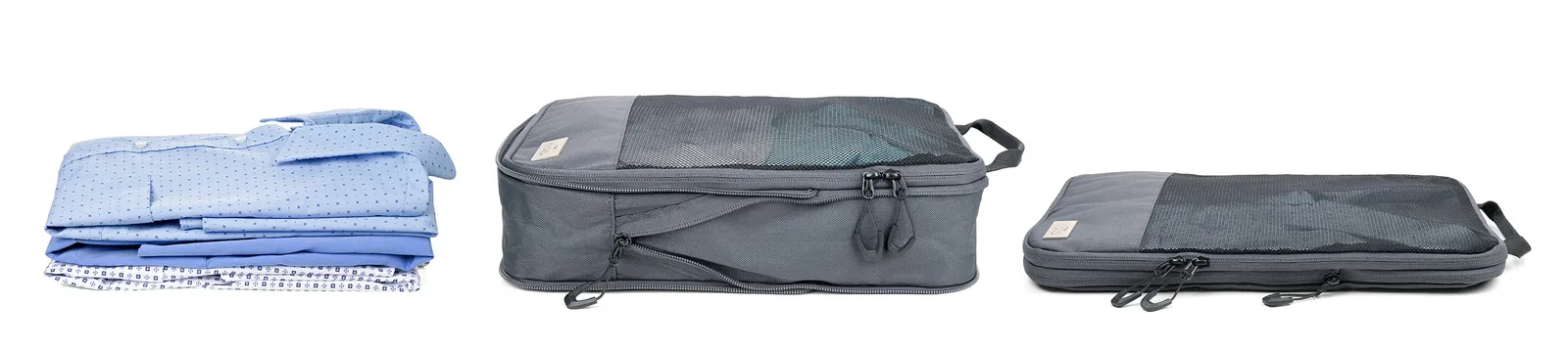 Reise-Kompressionstaschen Set BLUE CYCLE PACKING CUBES, dunkelgrau – Bild 5