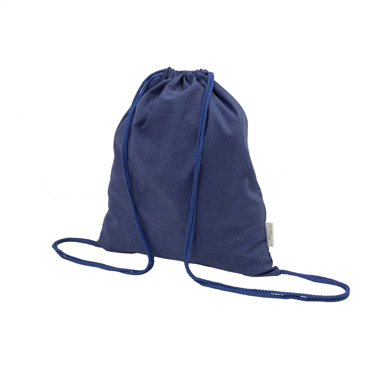 Kordelzugbeutel Dropex aus recycelter Baumwolle, blau – Bild 4
