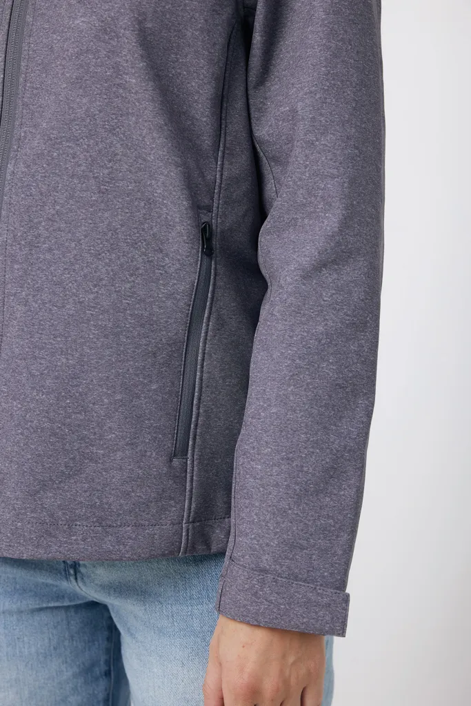 IQONIQ Makalu Herren Softshelljacke aus recyceltem Polyester, vulcano heather grey – Bild 7