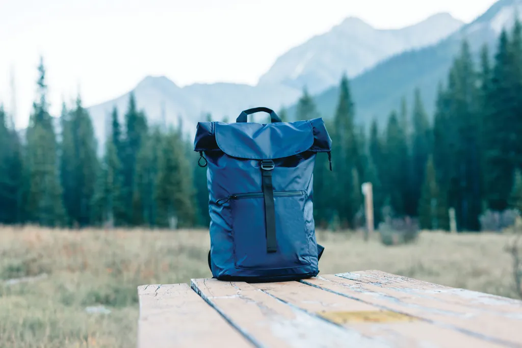 Impact AWARE™ RPET wasserabweisender 15.6" Laptop-Rucksack, navy blau – Bild 2