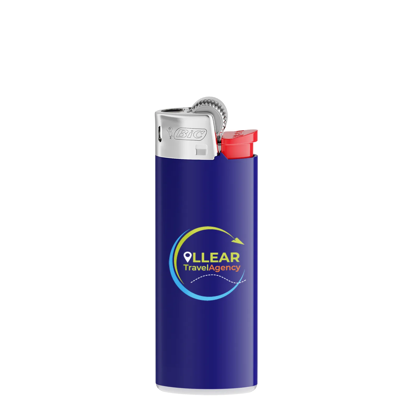 BIC® J25 Feuerzeug, Corpus Dunkelblau/Boden Weiss/Drücker Rot/Chromkap – Bild 2