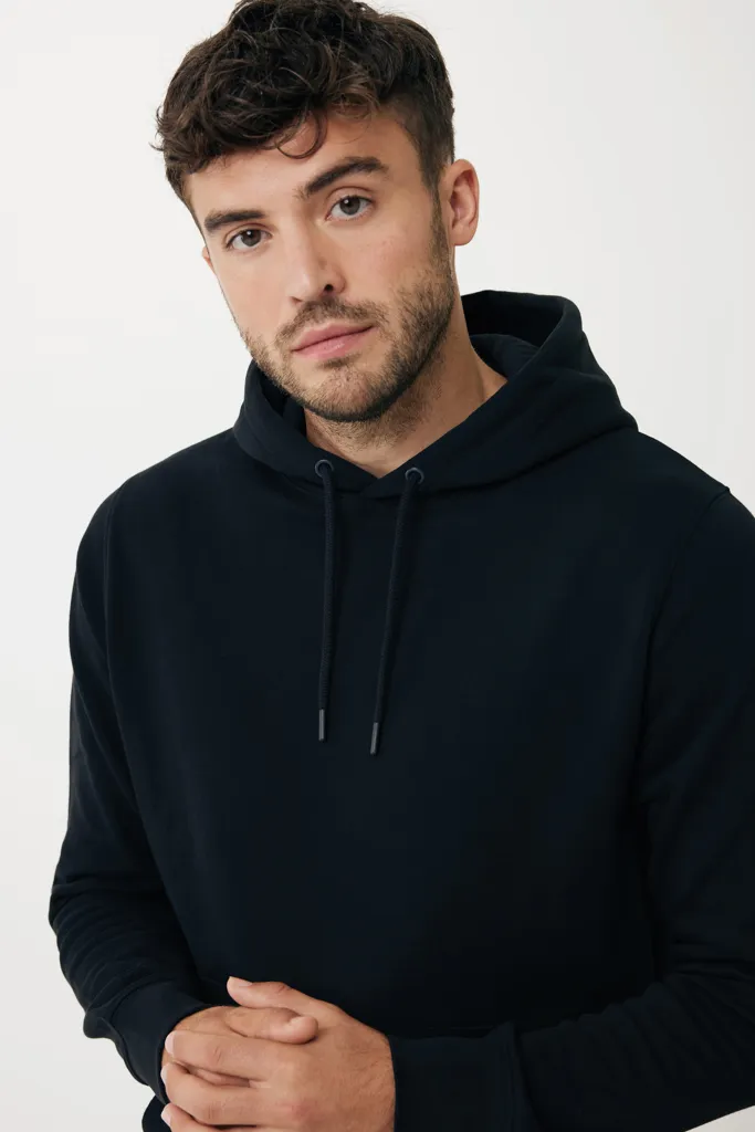 IQONIQ Rila Lightweight Hoodie aus recycelter Baumwolle, schwarz – Bild 8