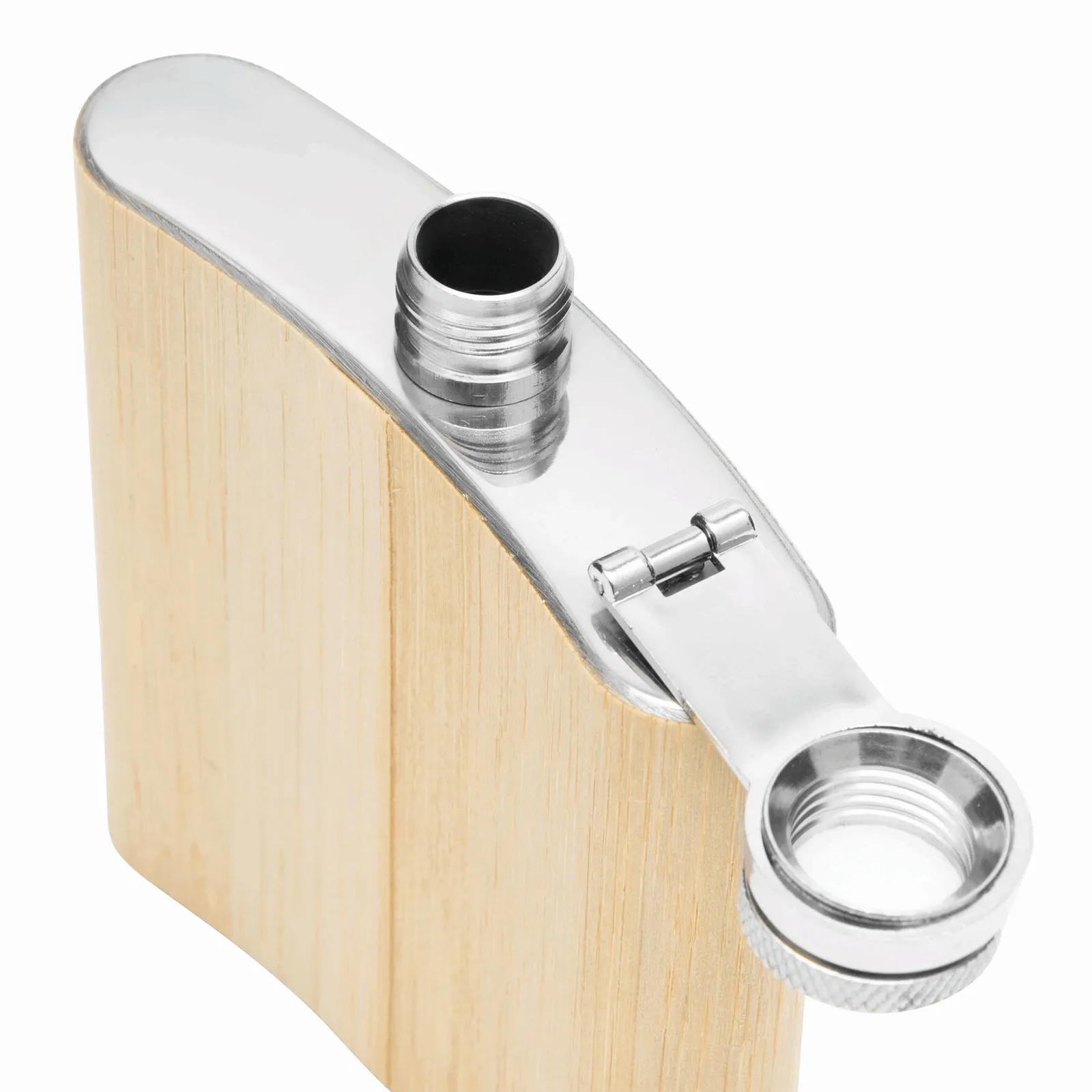 BAMBOO STYLE - Flachmann braun, silber, braun, silber – Bild 4