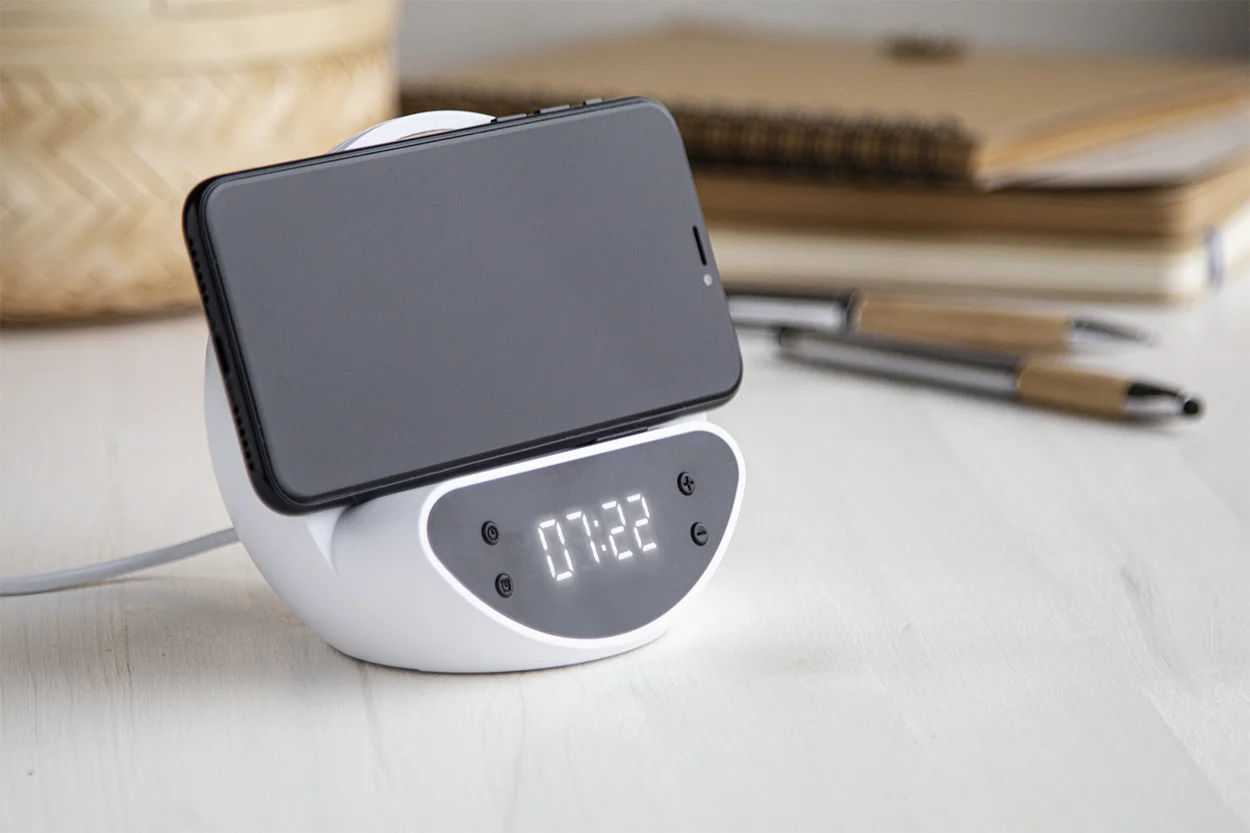 Wecker Rabolarm mit Wireless-Charger, weiß – Bild 6