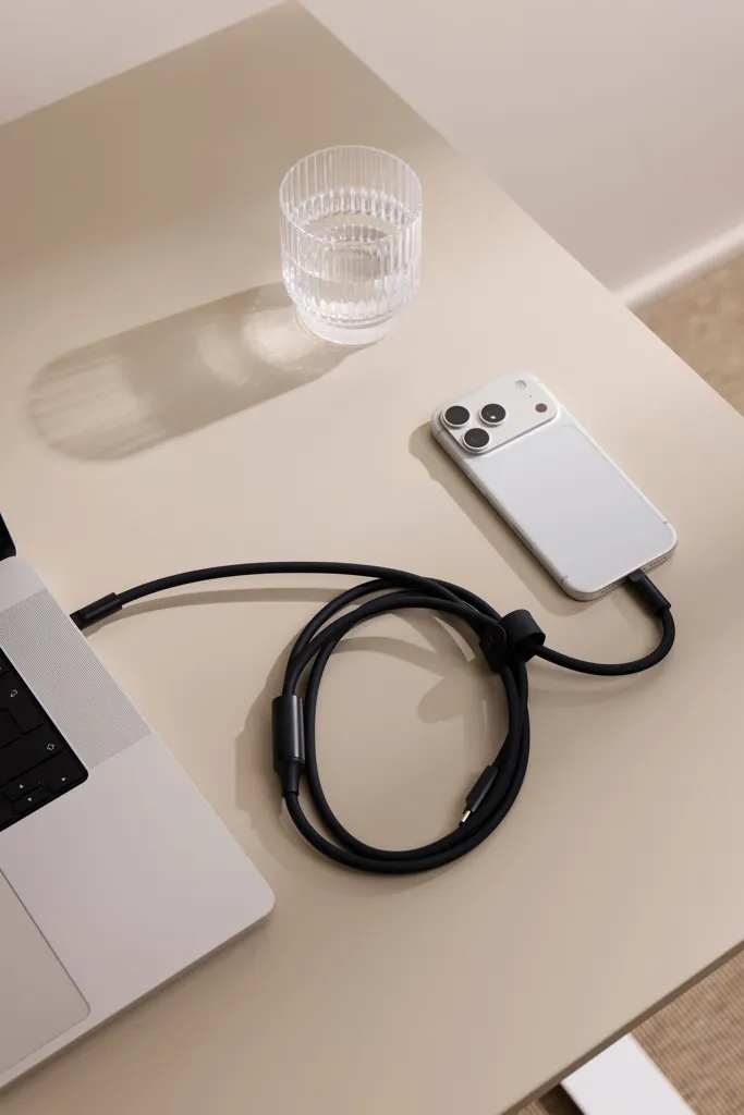 VINGA Baltimore Silikon-Multiladekabel, Type-C to 2x Type-C, schwarz – Bild 3