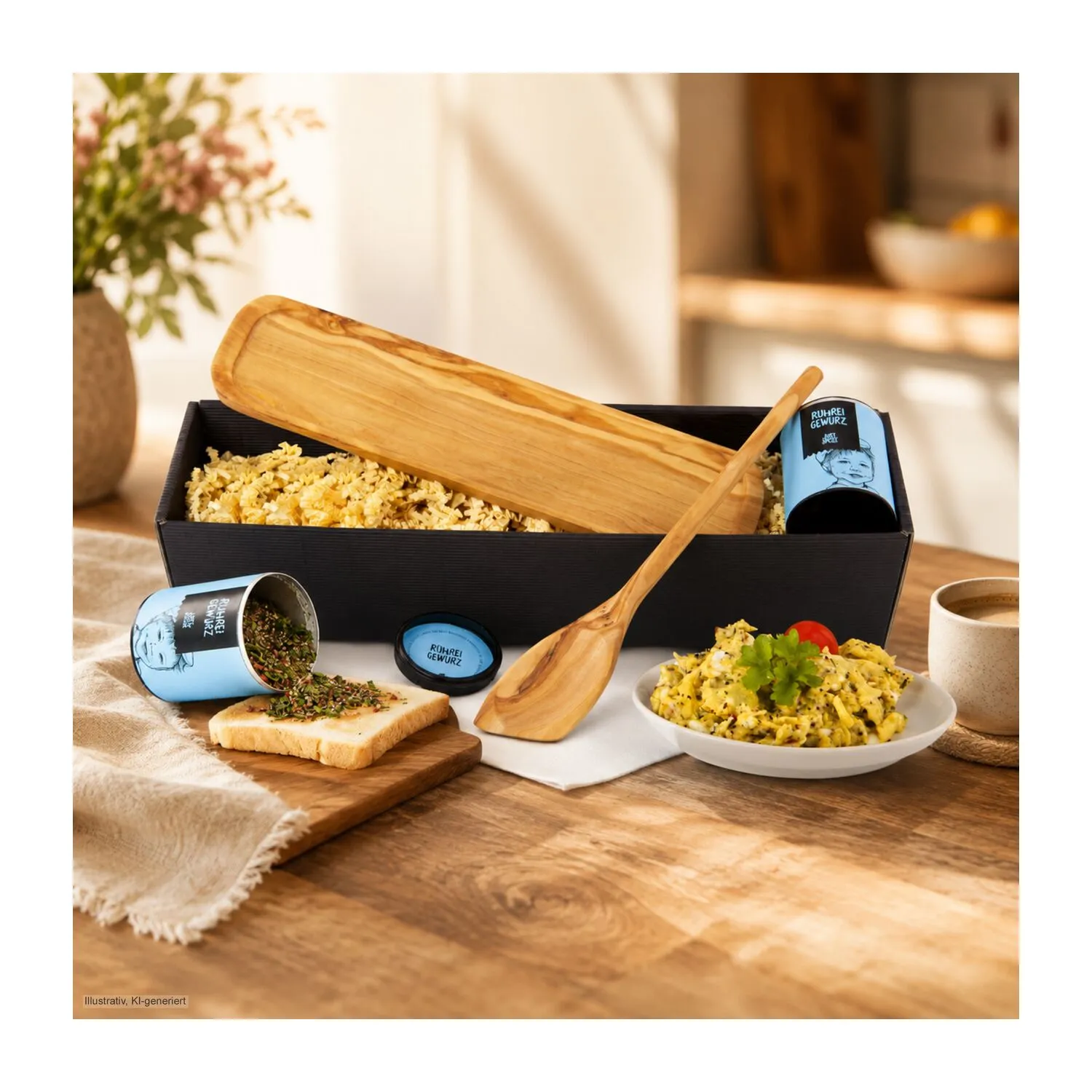 Geschenkset / Präsenteset: Das perfekte Rührei, gelb – Bild 3
