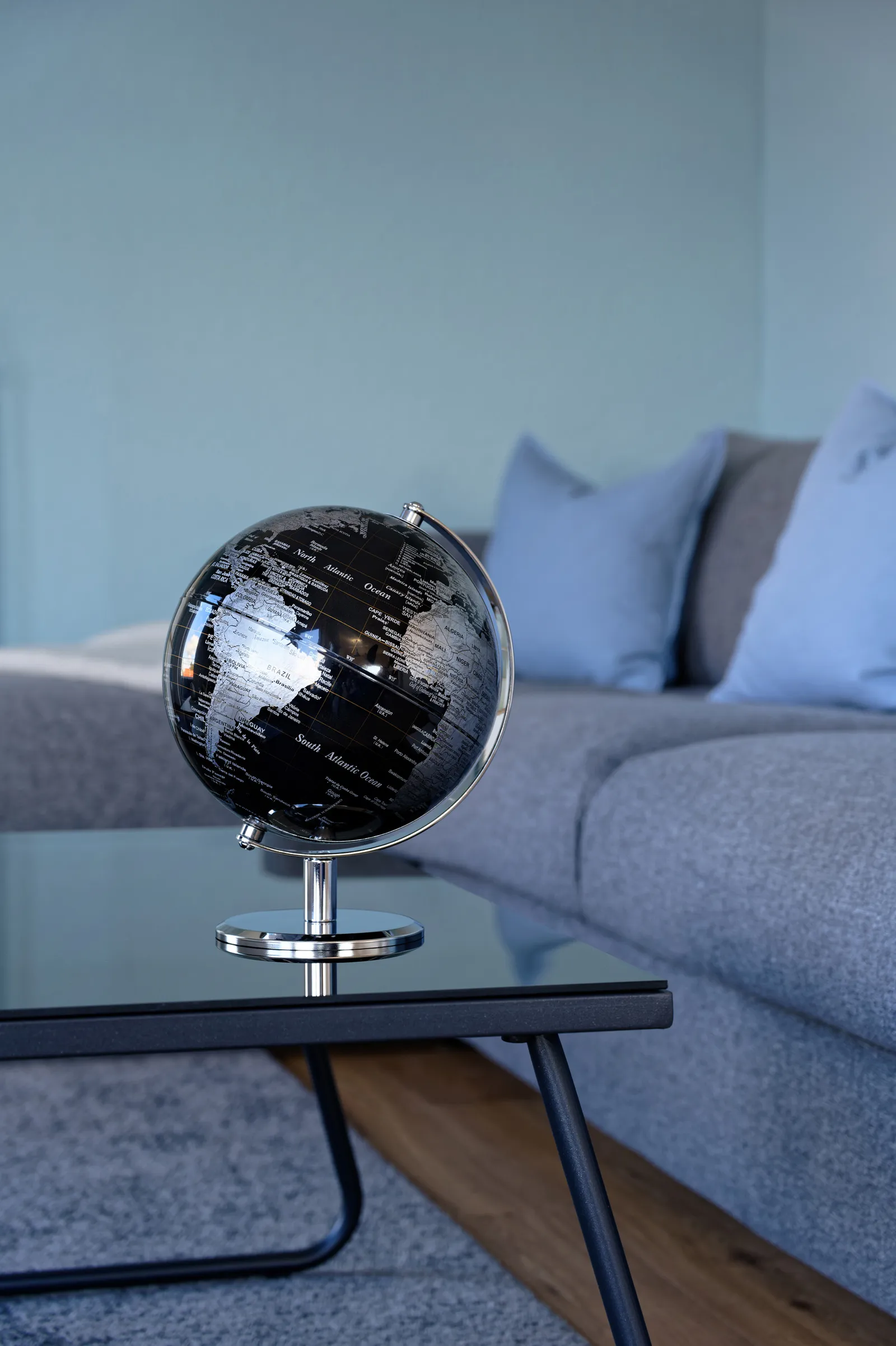Globus LUNAR, schwarz/silberfarben – Bild 4