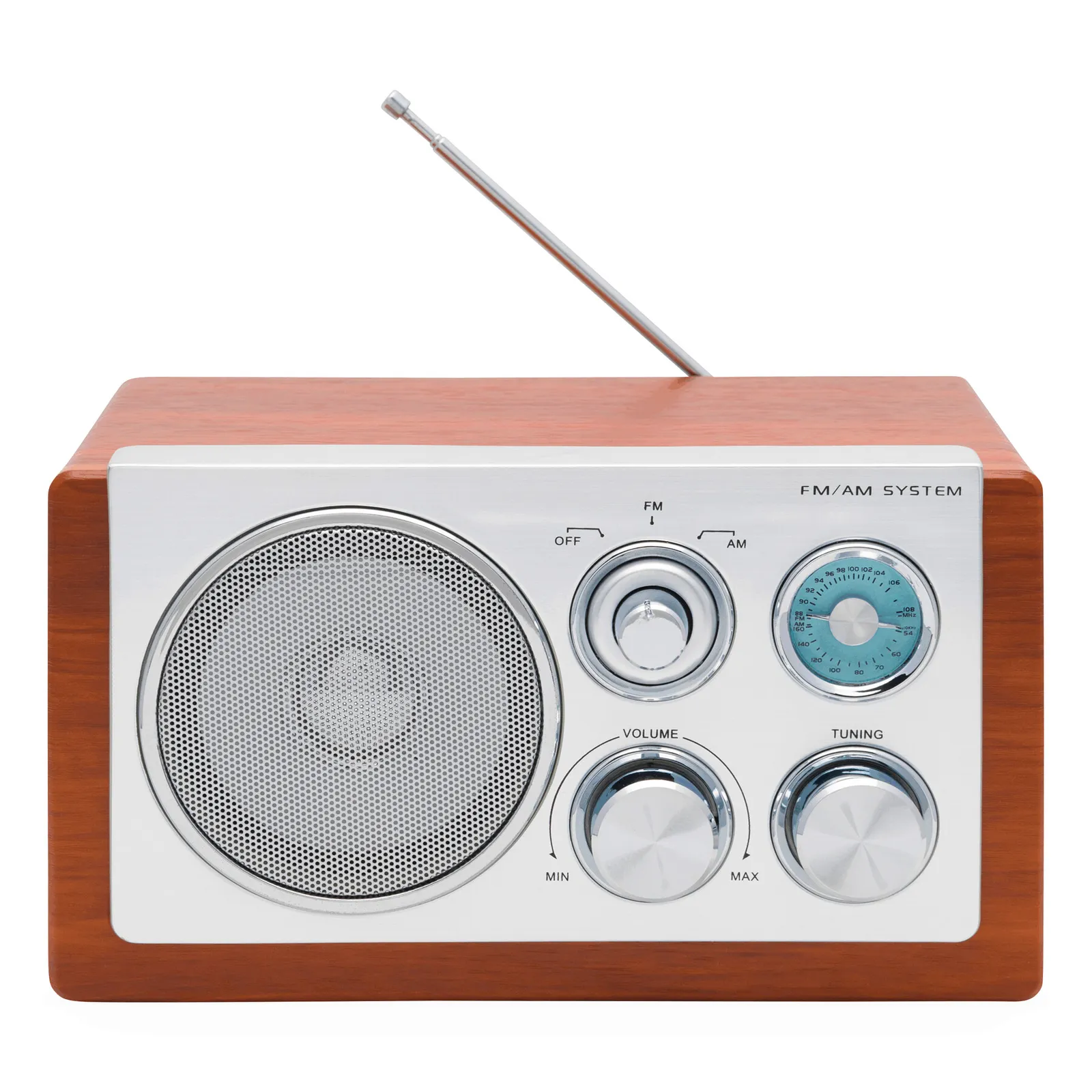 CLASSIC - AM/ FM-Radio braun, silber, braun, silber – Bild 3