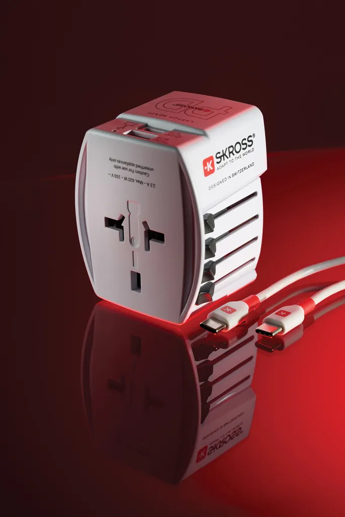 SKROSS World Travel Adapter MUV 65W PD mit USB-C-Kabel, weiß – Bild 8