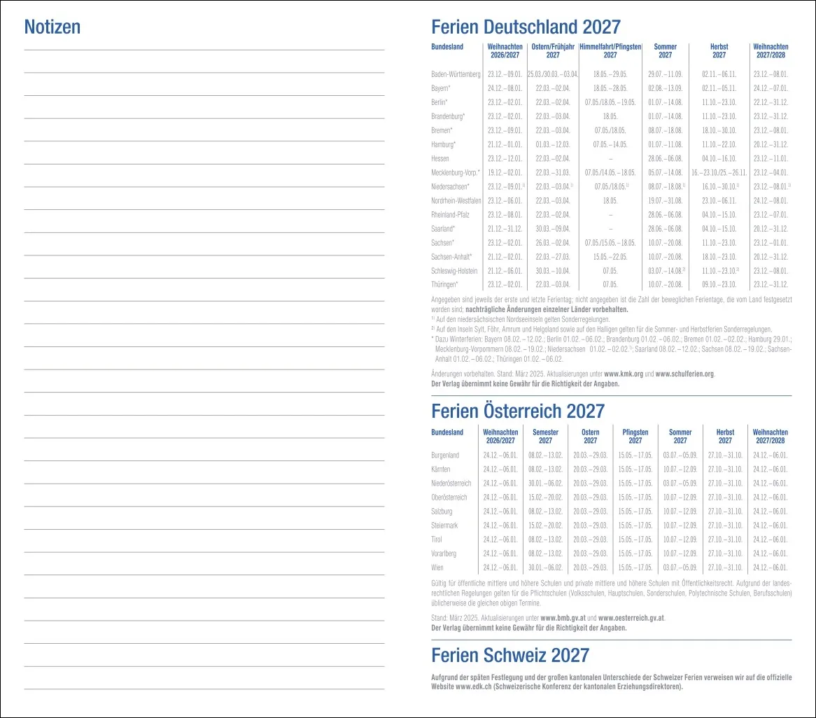 Taschen Woche schwarz Taschenkalender 2027 – Bild 3