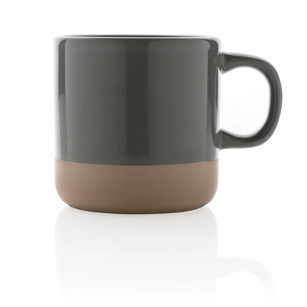 Becher aus glasiertem Keramik, 300ml, grau – Bild 2