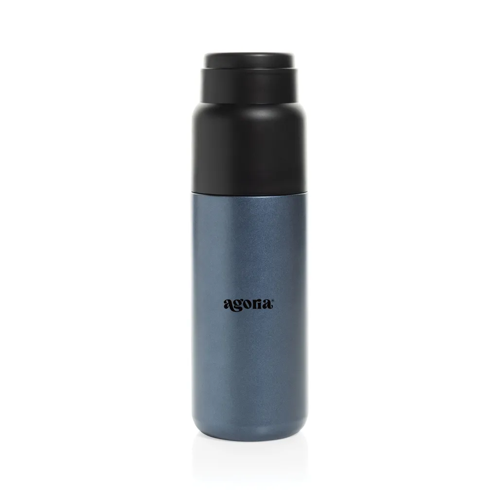 Thermocup RCS – recycelte Thermosflasche mit Becher, 500ml, navy blau – Bild 7
